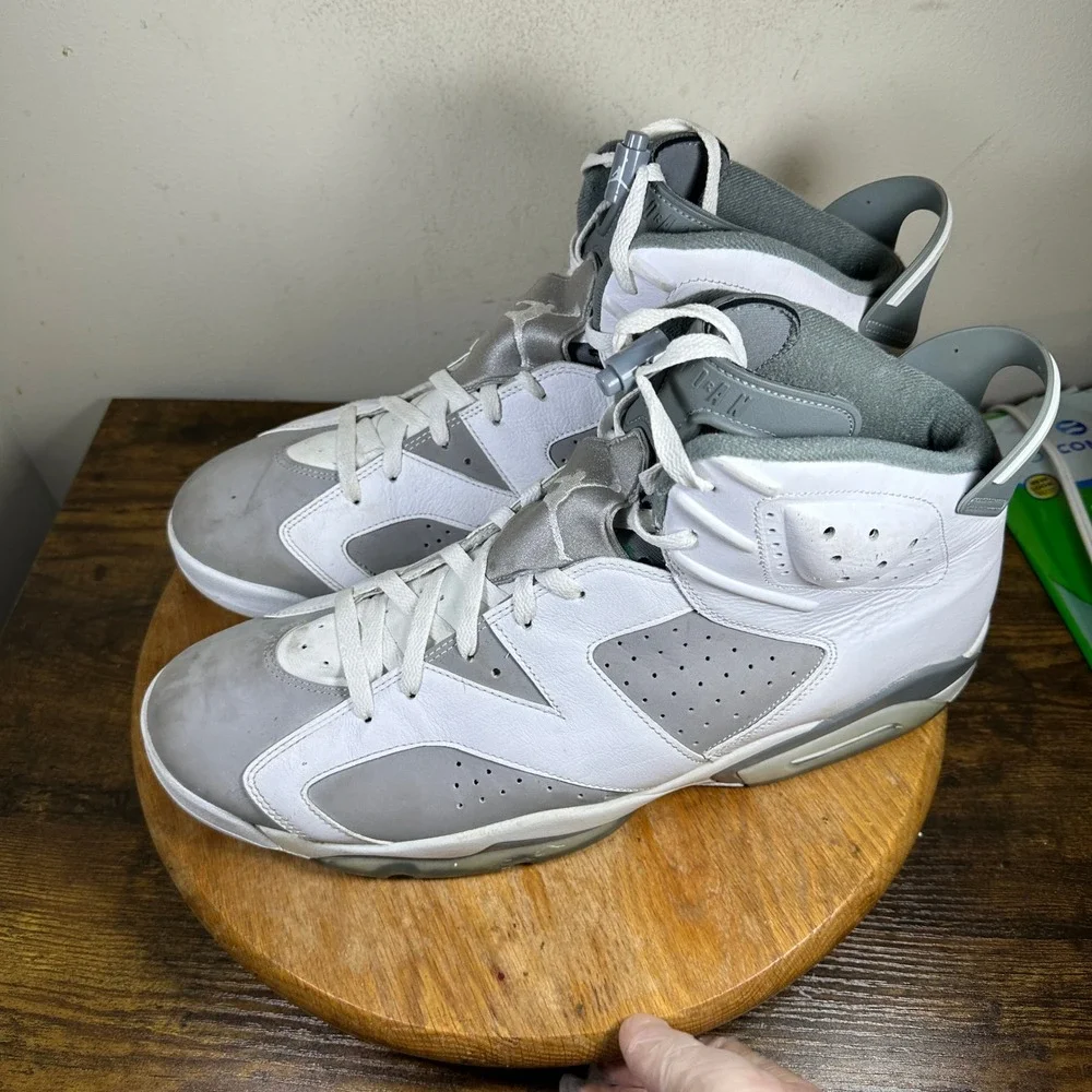 Air Jordan 6 Retro low White Grey Mens Sz 16 CT8529-100 Basketball Shoes
